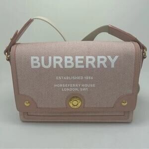 Burberry Pink Horseferry Canvas Crossbody Bag